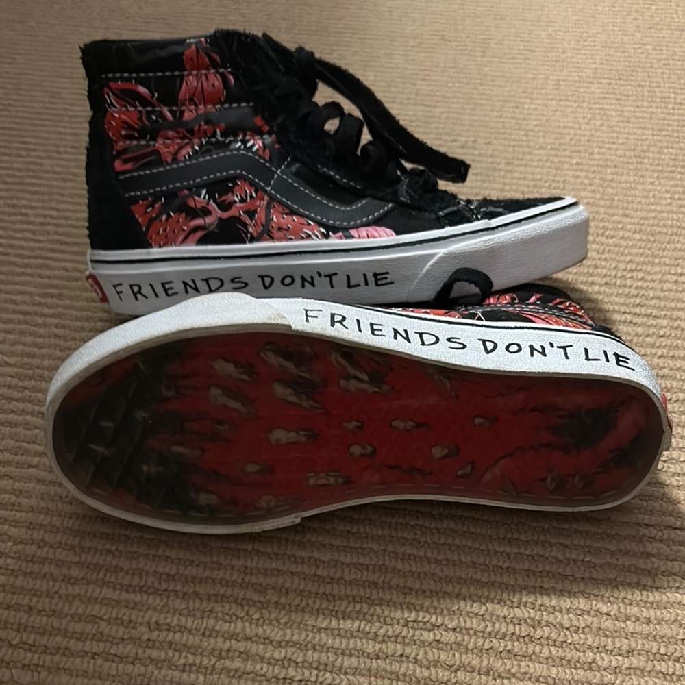 Vans x Stranger Things - Friends Don’t Lie - Black and Red high top sneakers